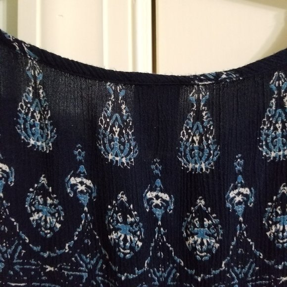 Bila dress XXL abstract geometric tribal floral crochet neck midi maxi boho - Picture 9 of 14